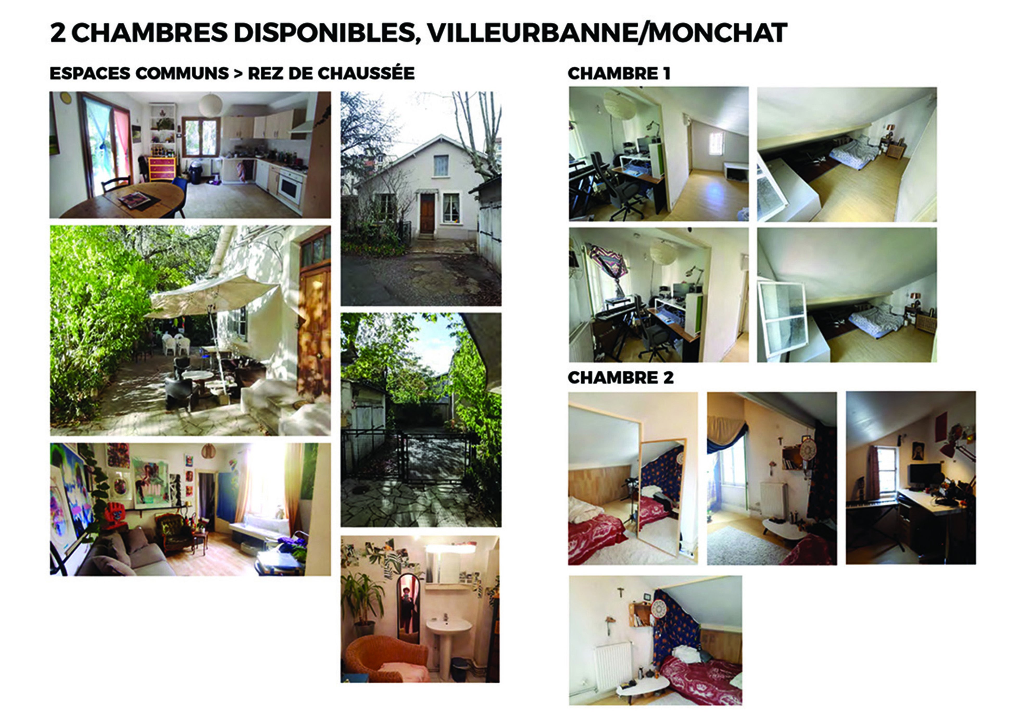 2 Chambres disponibles,   Villeurbanne/monchat Photo principale