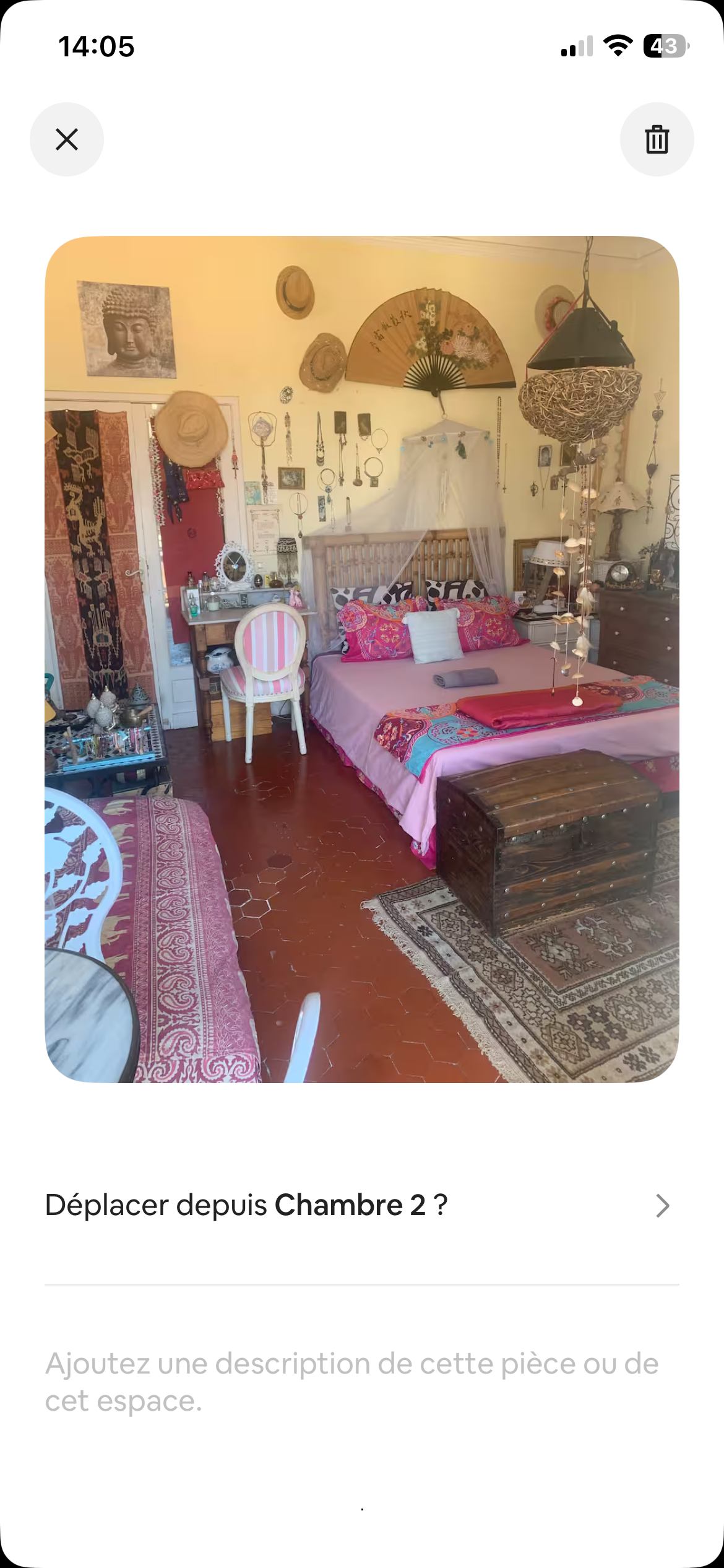 Grande chambre avec balcon filant  Photo principale