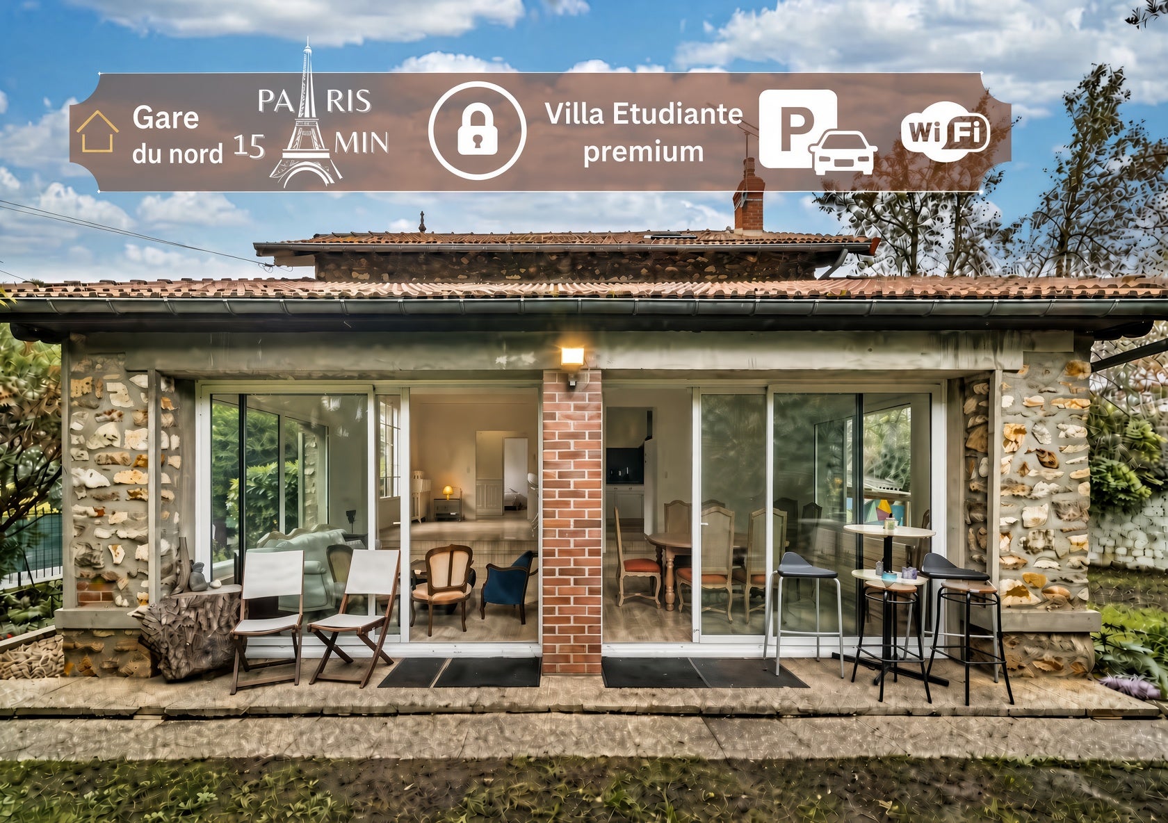 Villa etudiante premium-180m2&jardin-15mn GareNord Photo principale