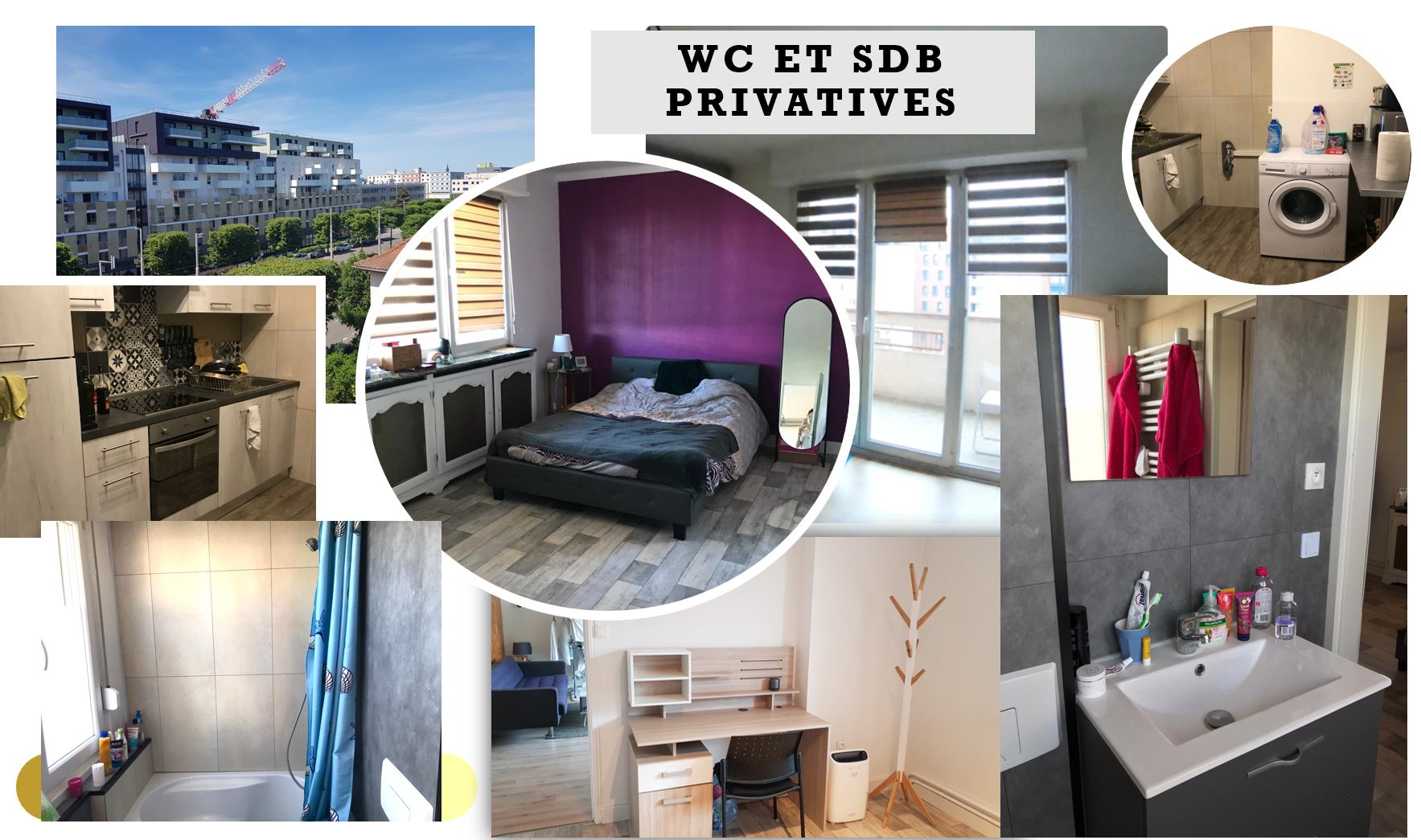 Chambre meublée avec SDB et WC privatives Photo principale